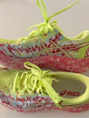 ASICS Neon Yellow & Pink Women's Athletic Running Shoes